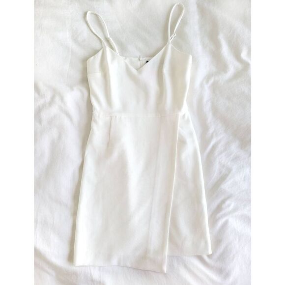 French Connection Stretch V-Neck Sleeveless Demi Mini Envelope Dress Summer Whit - Picture 4 of 10